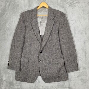 Arnold Palmer Tweed Blazer Jacket Mens 46R Wool Gray Multi Color John Peel Ltd
